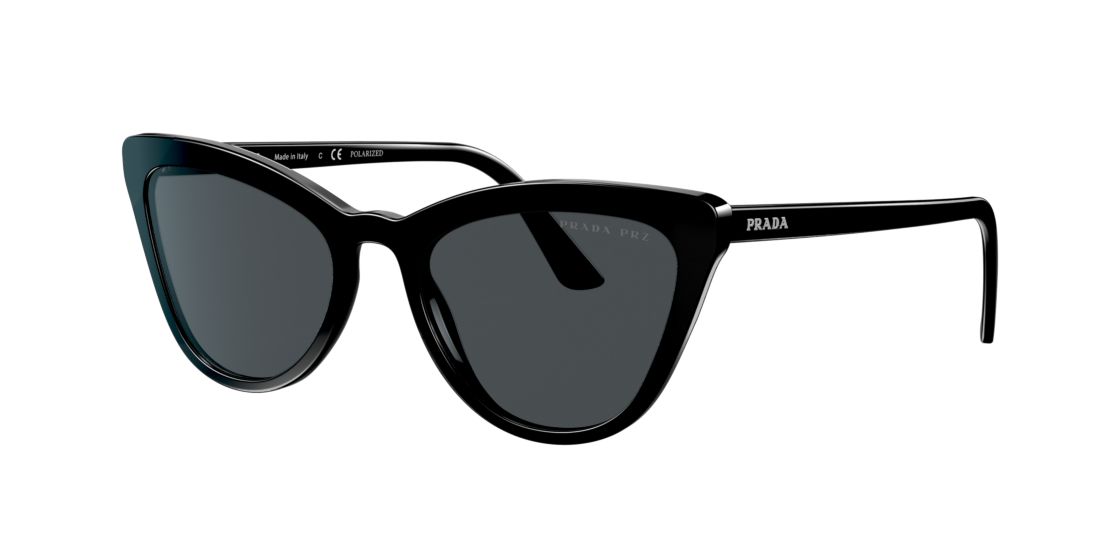 Prada Woman Sunglasses Pr 01vs Catwalk In Polarized Grey