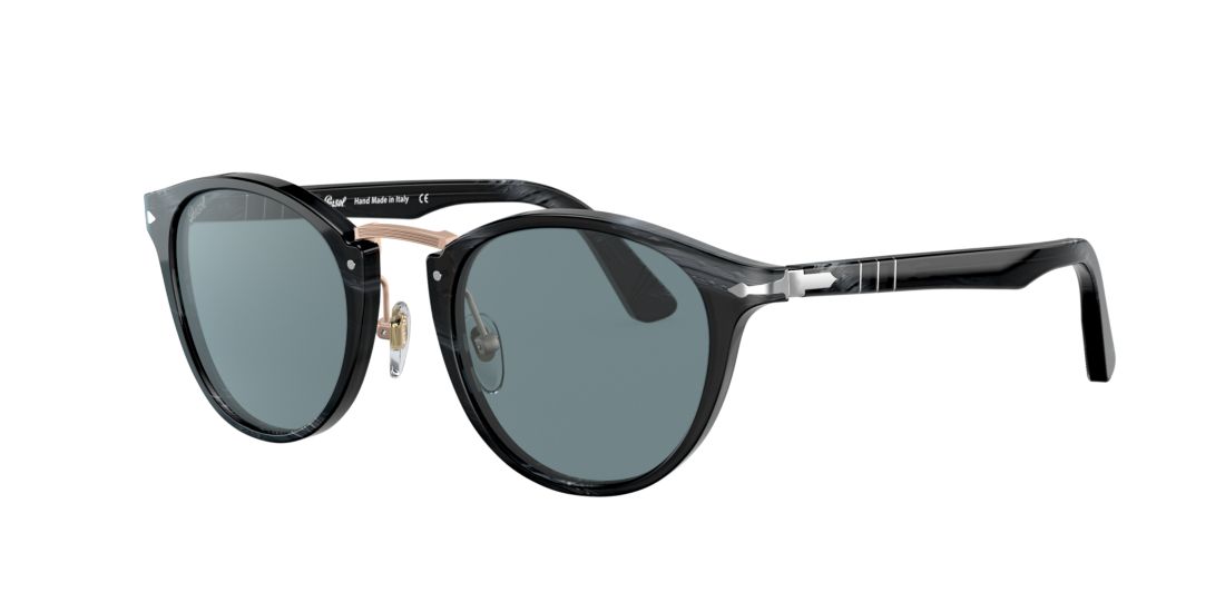 Persol Po3108s Typewriter Edition Round-frame Acetate Sunglasses In Blue