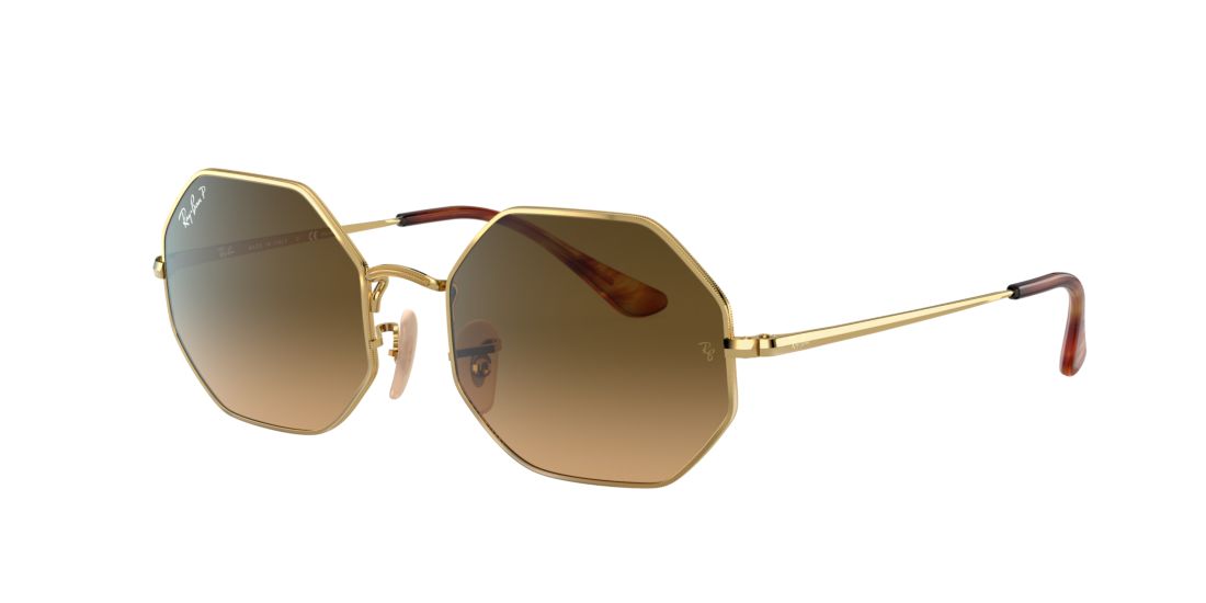 Ray Ban Octagon 1972 Sunglasses Gold Frame Brown Lenses 54-19 In Brown