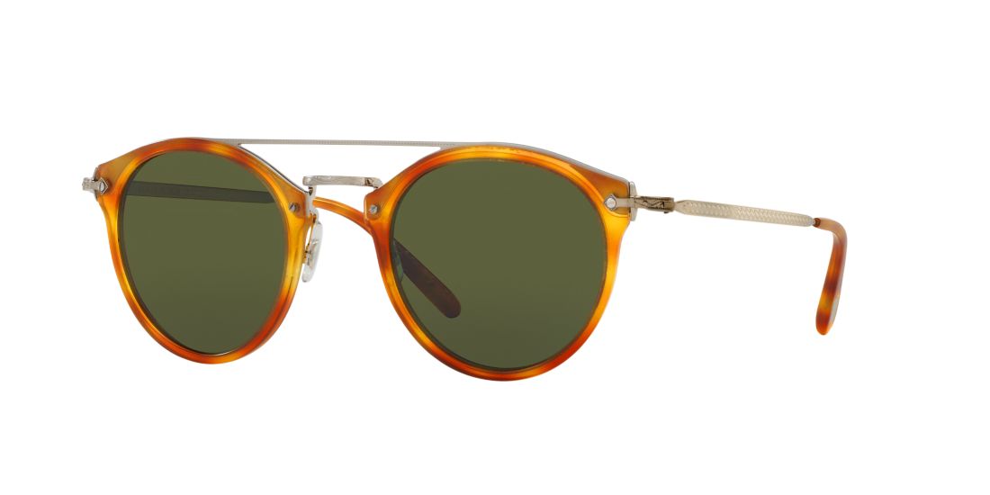 Oliver Peoples Unisex OV5349S Remick - Frame color: Brown, Lens color: Green, Size 50-24/140