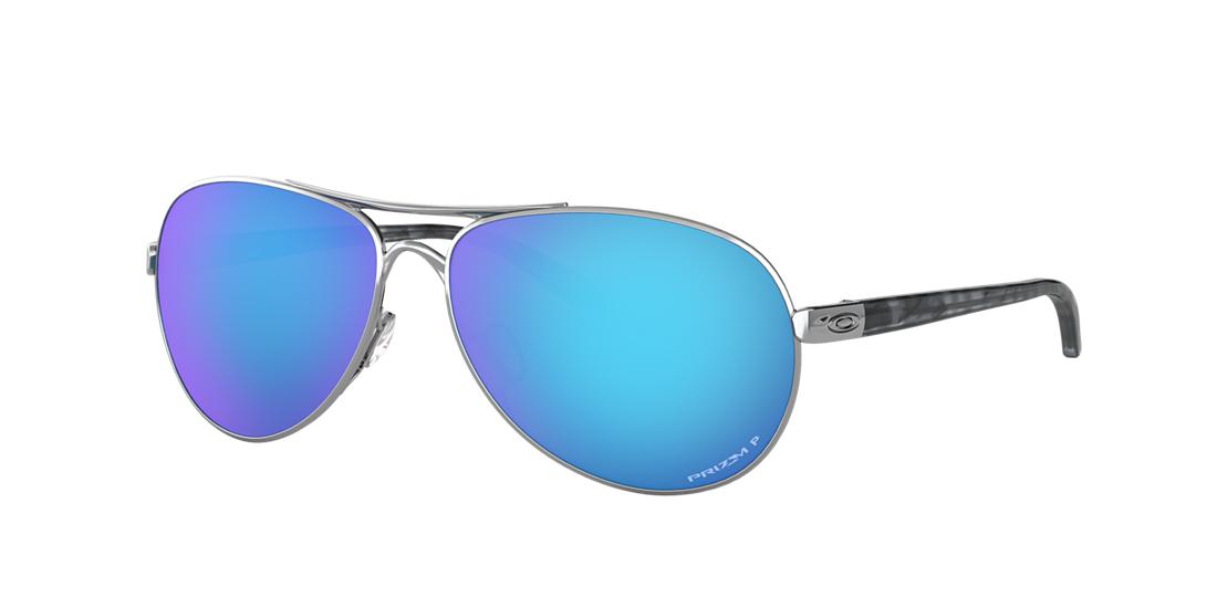 Shop Oakley Woman Sunglasses Oo4079 Feedback In Prizm Sapphire Polarized
