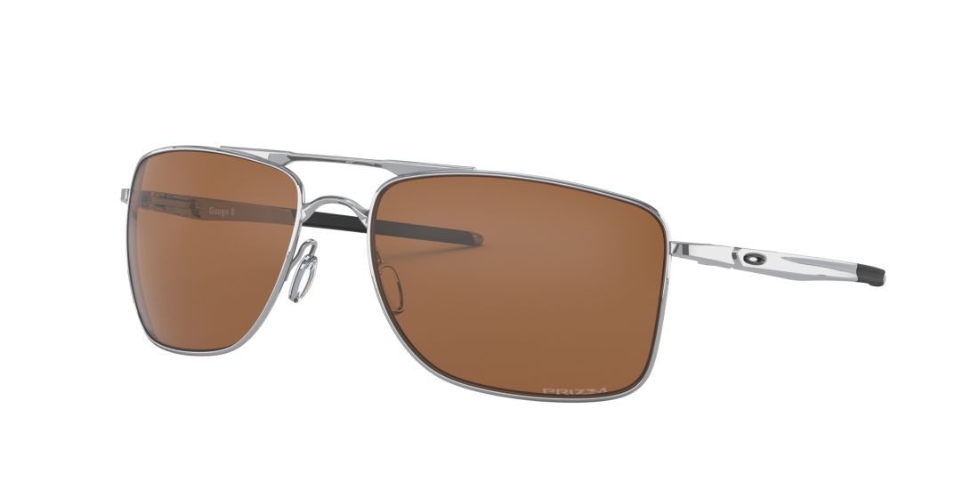 Oakley Man OO4124 Gauge™ 8 - Frame color: Silver, Lens color: Brown, Size 57-17/136