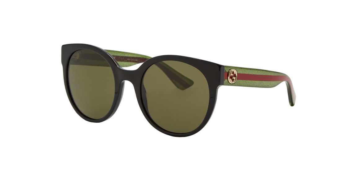 Gucci Woman GG0035S - Frame color: Black, Lens color: Green, Size 54-22/140