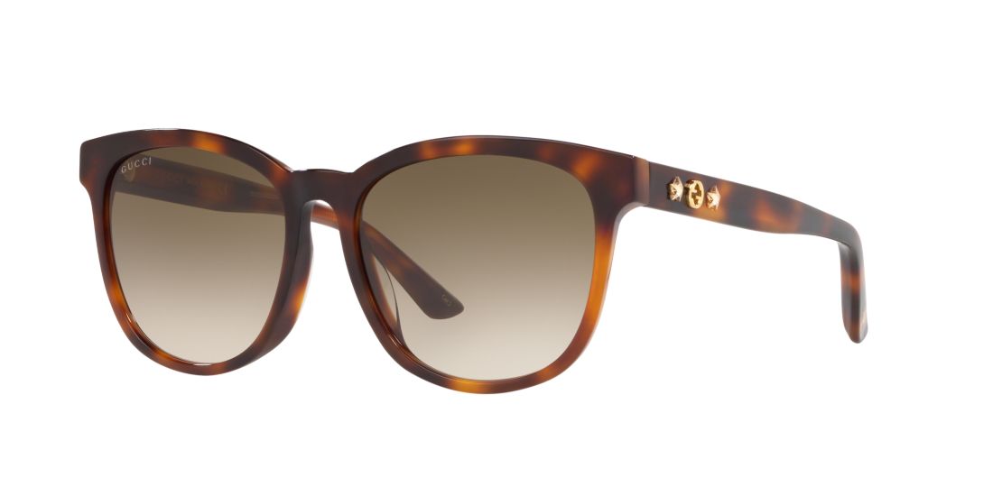 Gucci Woman GG0232SK - Frame color: Tortoise, Lens color: Brown, Size 56-17/145