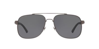 Gucci Gg0422s 60 Grey-Black & Silver Polarized Sunglasses | Sunglass ...