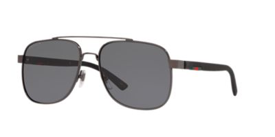 Gucci Gg0422s 60 Grey-Black & Silver Polarized Sunglasses | Sunglass ...