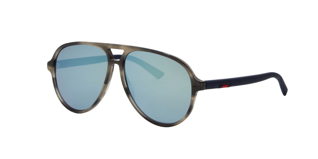 Gucci Man Gg0423s - Frame color: Tortoise, Lens color: Grey-Black, Size 60-13/150