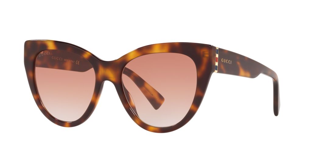 Gucci Woman Gg0460s - Frame color: Tortoise, Lens color: Red, Size 53-18/145