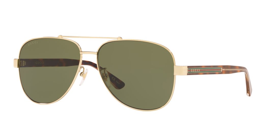 Gucci Man Gg0528s - Frame color: Tortoise, Lens color: Green, Size FA-LS/150