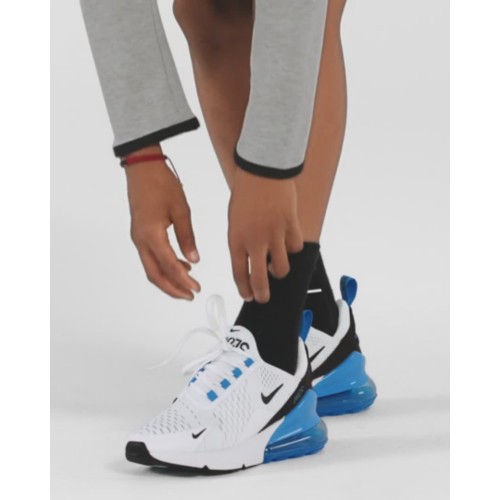 Nike Air Max 270 White/Turf Orange/Black Grade School Kids' Shoe