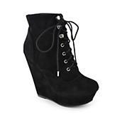 Dollhouse Star womens platform wedged ankle boot