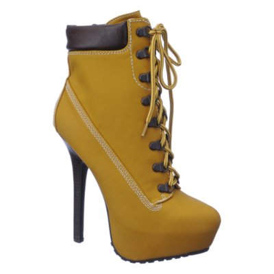 Dollhouse Womens Tyrant tan platform high heel ankle boot | Shiekh Shoes