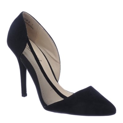 Anne Michelle Momentum-39 black suede high heel pump