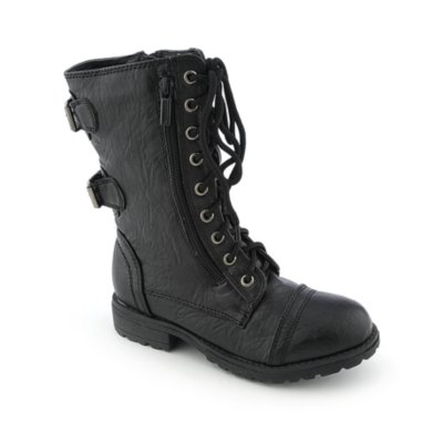 Shiekh Kids Dome-IIS black low heel combat boot | Shiekh Shoes