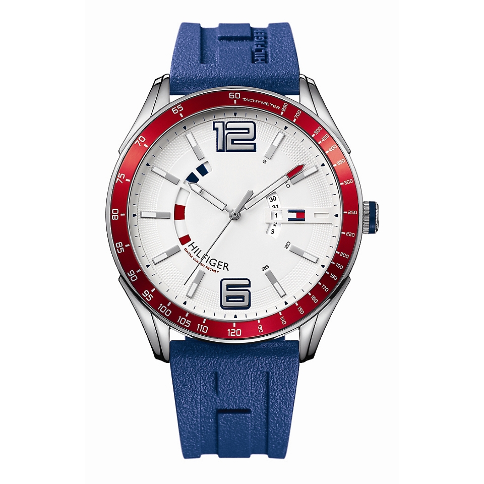 Tommy Hilfiger Mens 1790800 Blue Silicon Sport Watch  