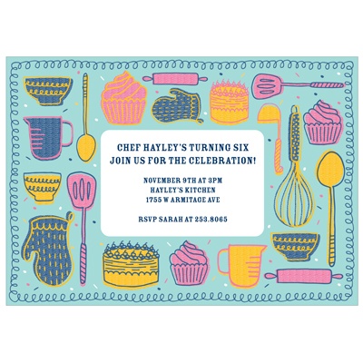 Kitchen Confections -- Custom Kids Birthday Invitations