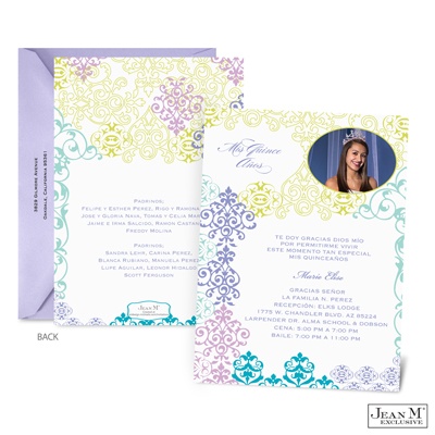 Fashionable Ombre Photo Quinceanera Invitation