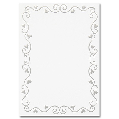 Silver Heart Border Tiffany Invite 5 1/2 x 7 3/4 | Fine Impressions