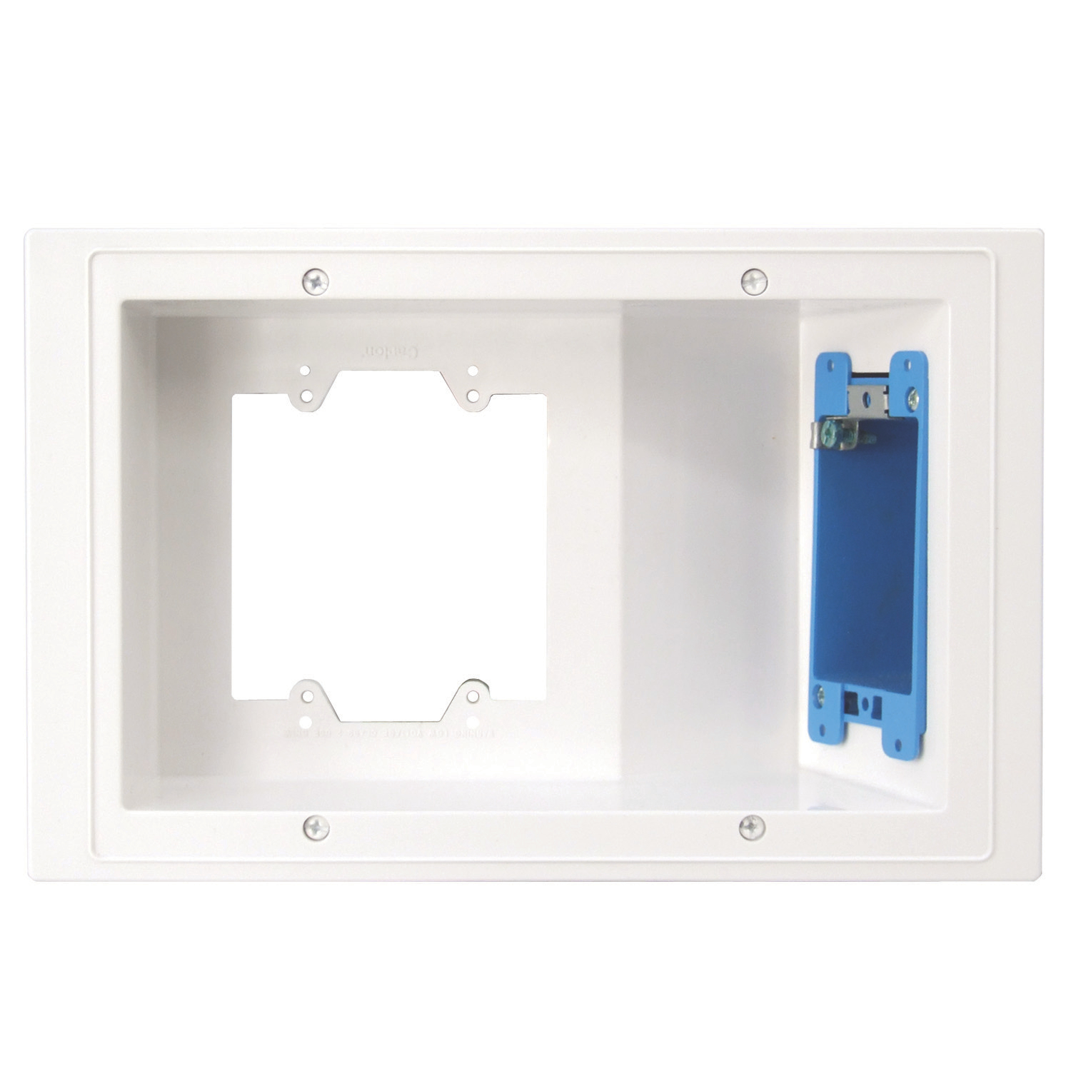 Carlon® white three-gang media box