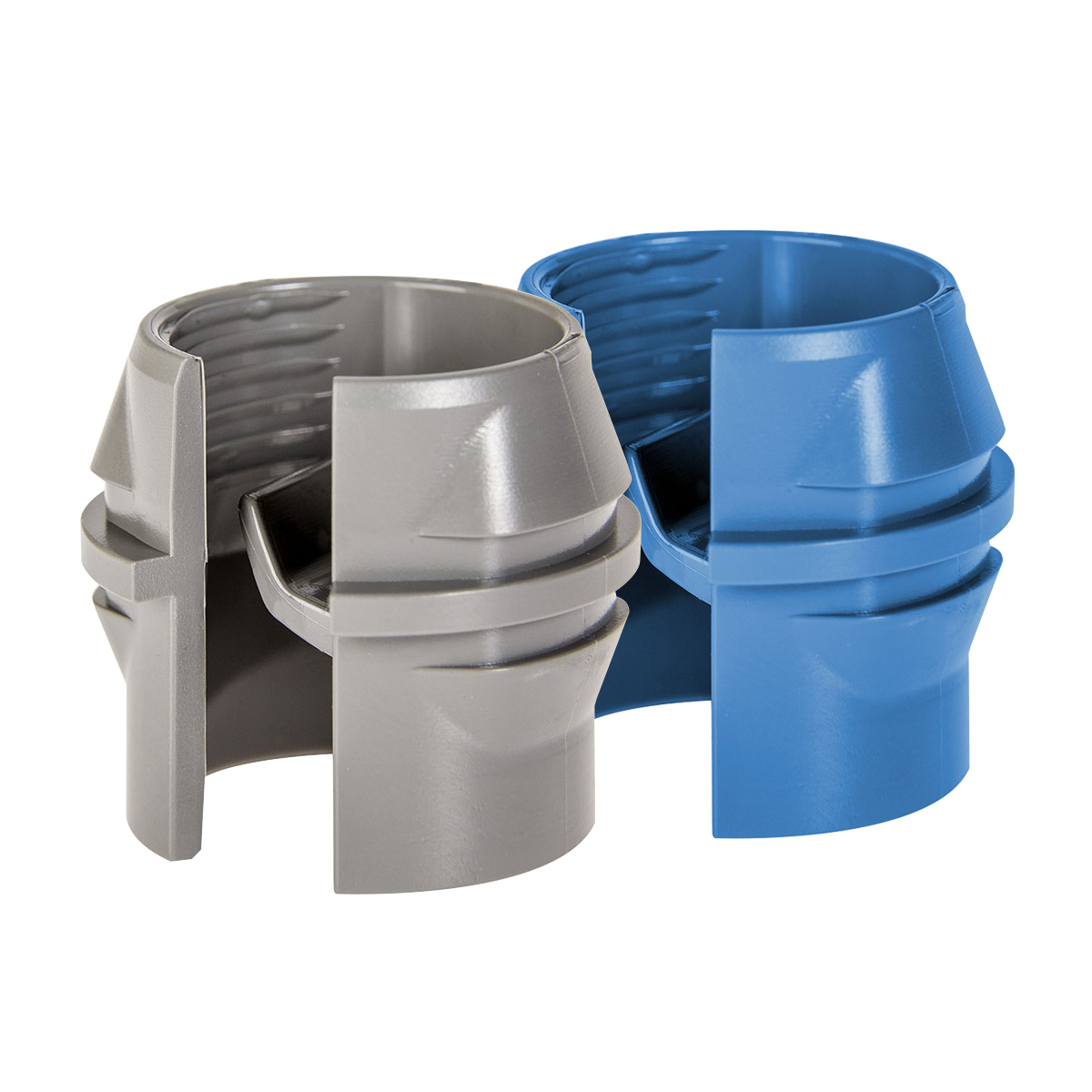 a blue and a grey snap-it® connectors