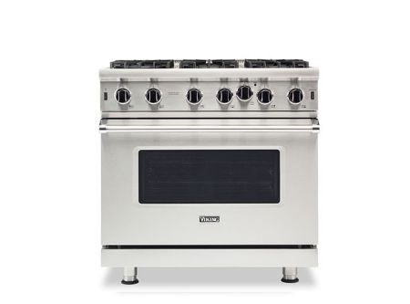 Viking 36” Stainless Steel Gas Range 6 Open Burners Huge Oven Broil  Convection