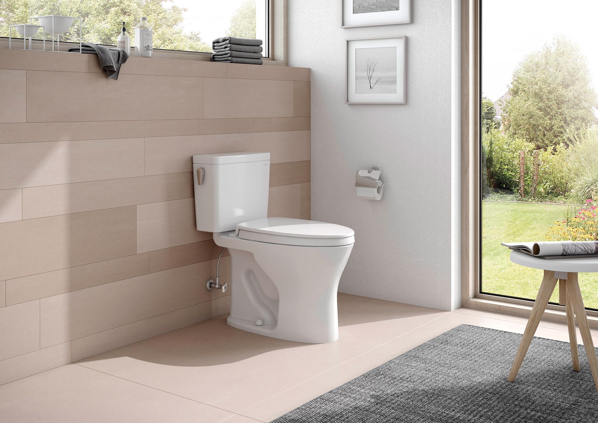 Drake® Two-Piece Toilet, 1.0 GPF & 0.8 GPF Elongated Bowl 