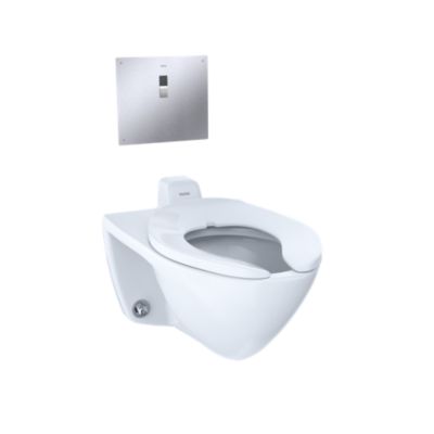 TOTO Commercial Wall Mount Flushometer Toilet With Top Spud Ct708e Finish Cotton for sale online 